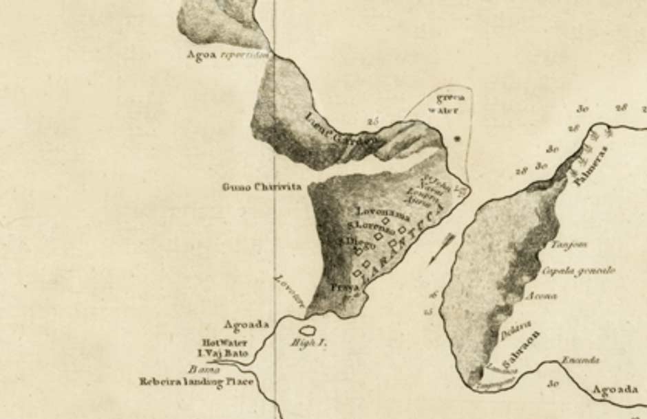 Description: Kampong Bama marked on a map of 1781