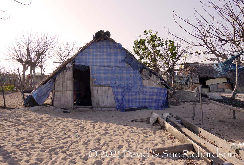 Description: Seaweed farmers beach shack