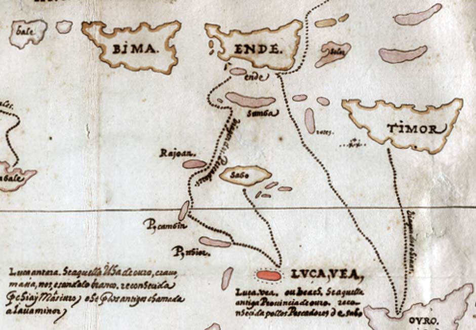 Description: Chart showing a voyage through the Strait of Raijua