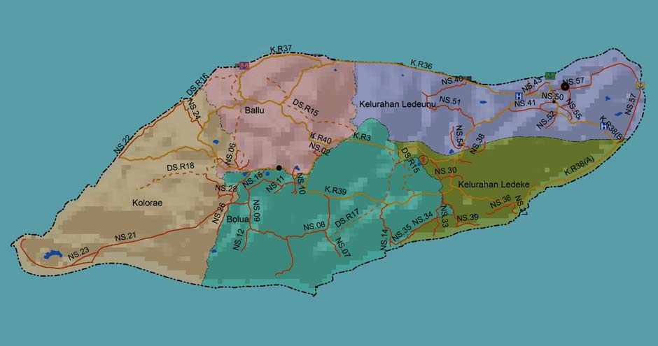 Description: The planned road system for Raijua