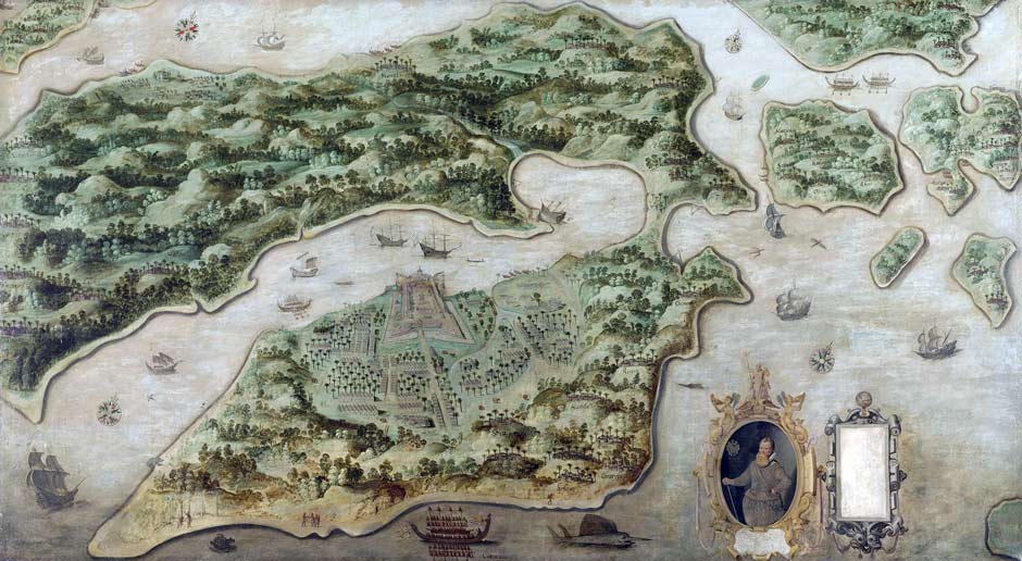 Description: View of Ambon in 1617