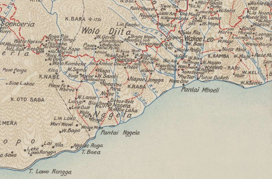 Description: Detail of the Nggela region from an August 1918 Sketch Map