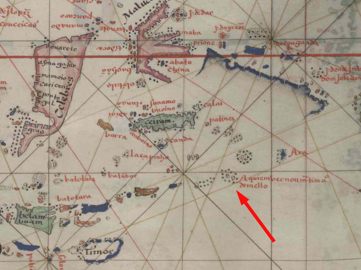 Description: The 1560 map of Bartolomeu Velho