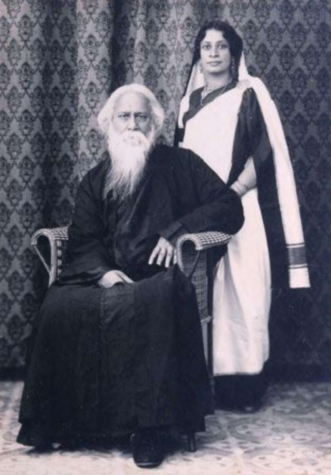 Description: Pratima Devi with her father-in-law Rabindranath Tagore