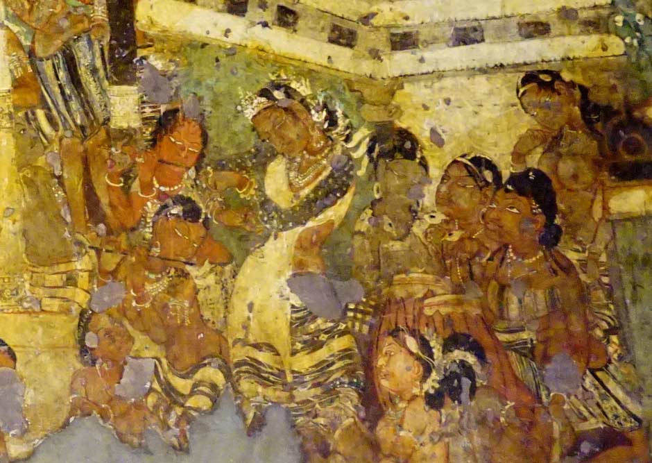 Description: Mural in cave 1 at Ajanta