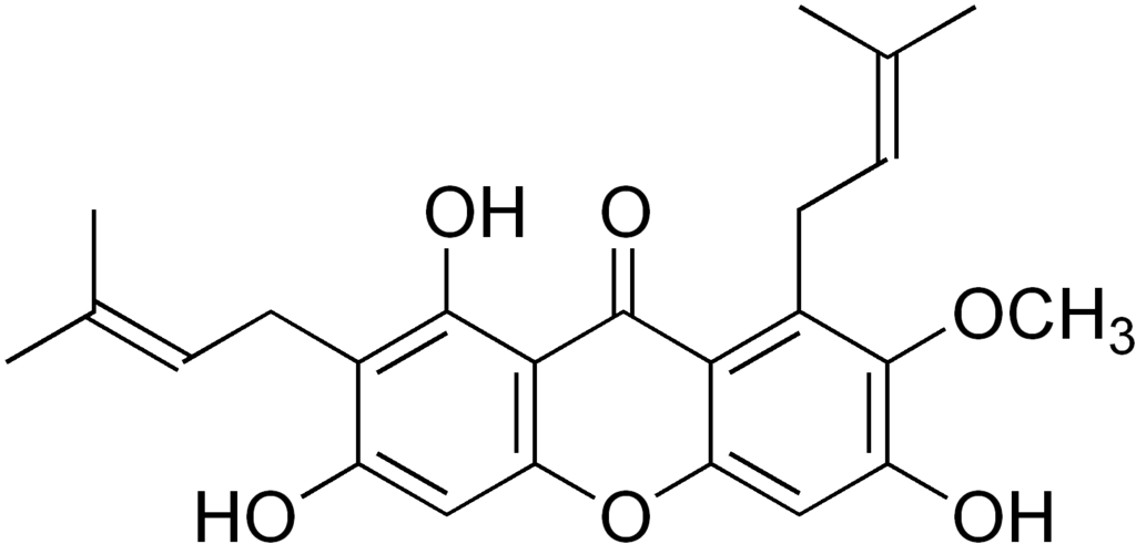 Description: The chemical structure of mangostin