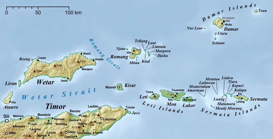 Description: Map showing the location of Kisar