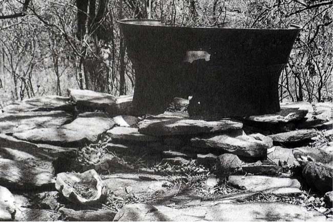Description: Remains of a bronze drum on Luang