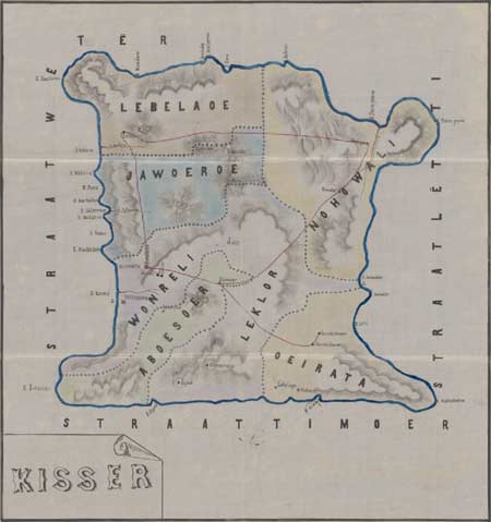 Description: Dutch map of Kisar Island, 1910