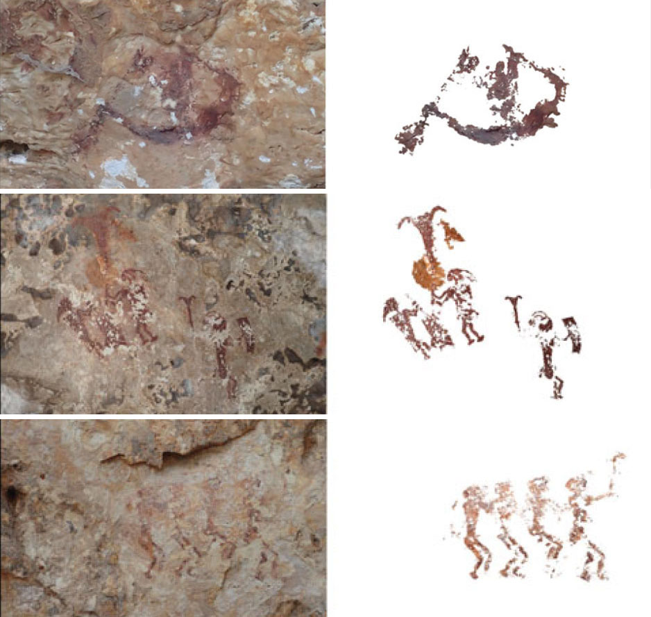 Description: Cave paintings from Jawalan