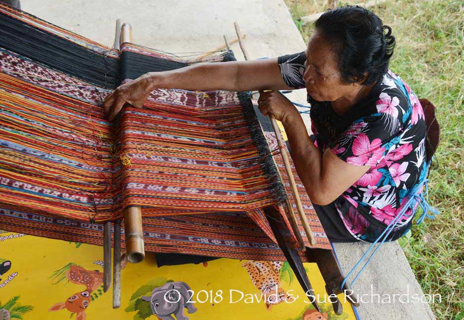 Description: Weaving cloth on the Oirata loom