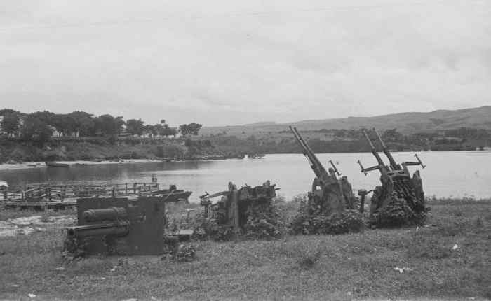 Description: Japanese anti-aircraft guns at Waingapu