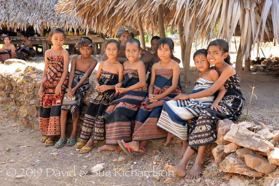 Description: Children dressed in ceremonial costume on Savu