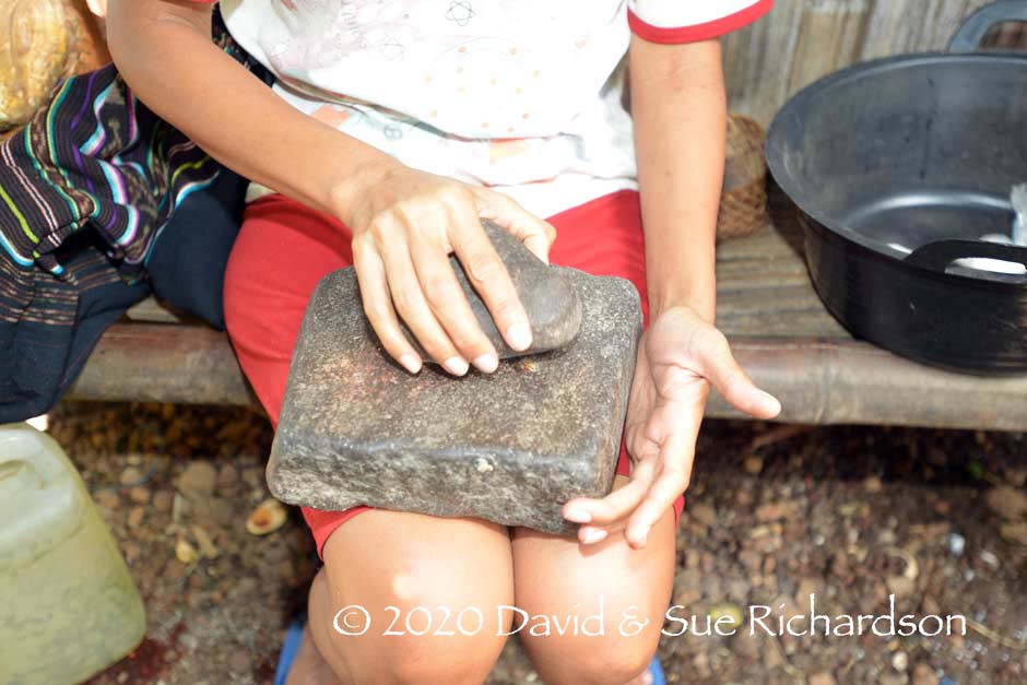 Description: Grinding stones for powdering tree bark at Bungamuda