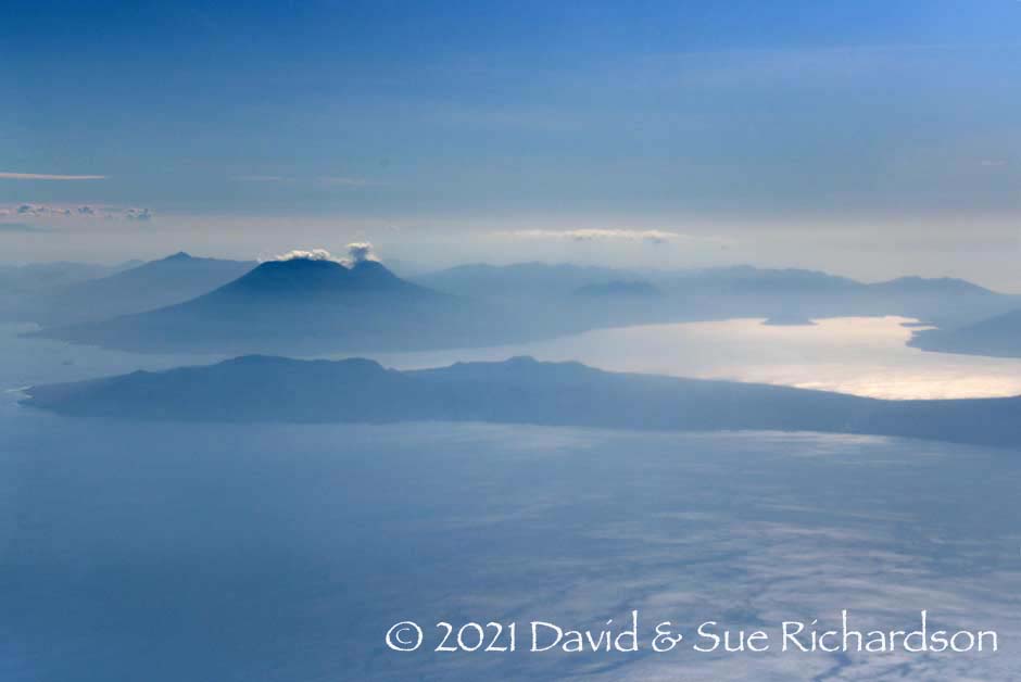 Description: High altitude view across western Solor Island towards Konga Bay on Flores Island