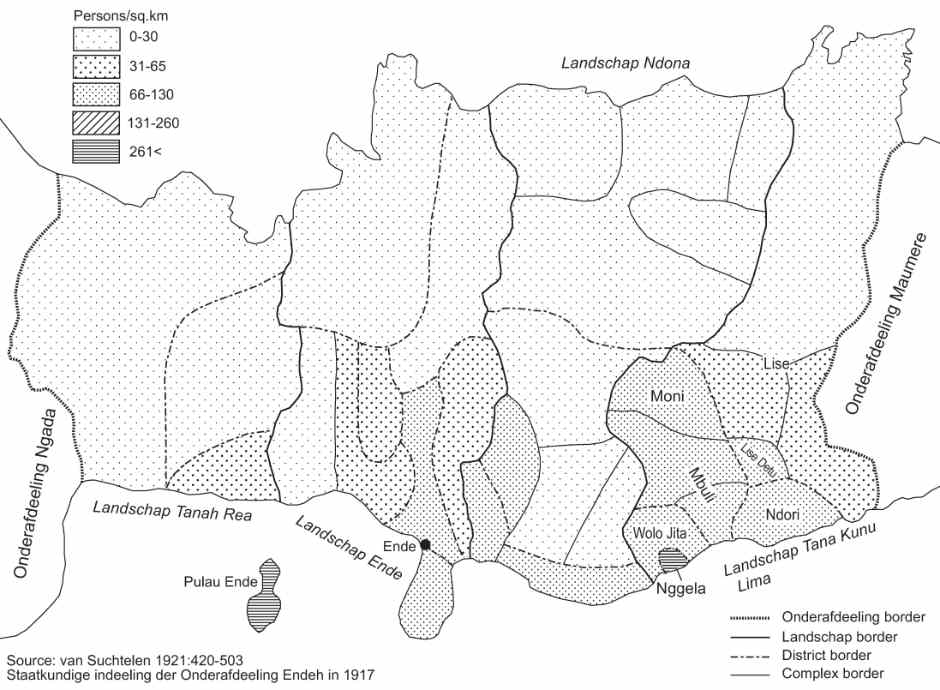 Description: Administrative structure of Onderafdeeling Ende in 1917